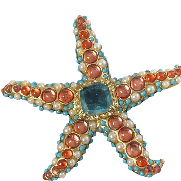 Vintage KJL Kenneth Jay Lane Starfish brooch signed RARE - Picture 2 of 8